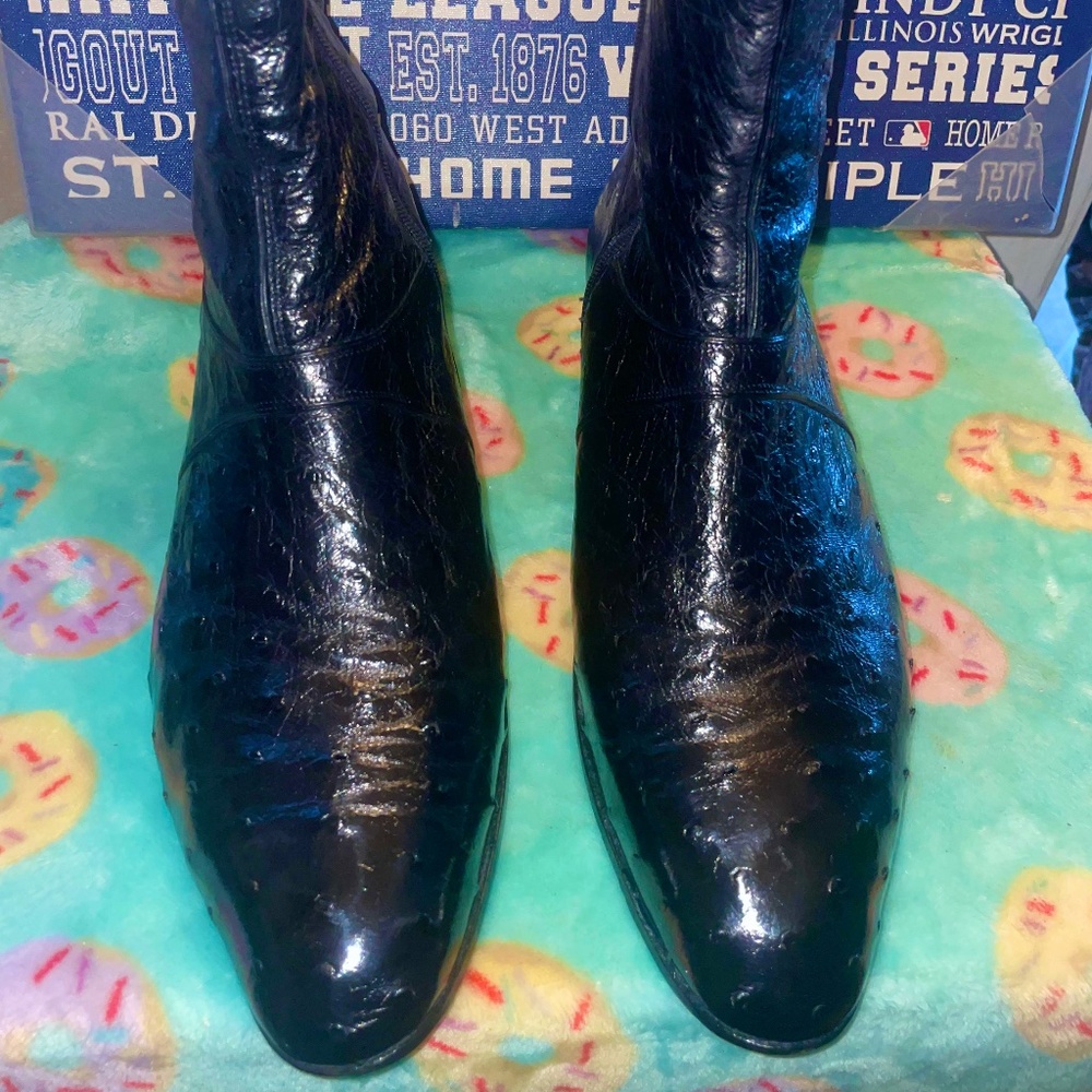 Mauri Midnight Blue Ostrich boots SZ11.5